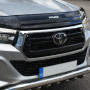 Close-up view of dark smoke bonnet protection for Hilux 16 On