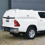 White ProTop Gullwing Canopy with Lift-Up Doors for 2021+ Toyota Hilux
