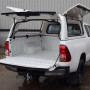 White ProTop Gullwing Canopy with Central Locking for Hilux Extra Cab