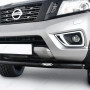 Close-up view of the 76mm Black Spoiler Bar fitted on the Navara NP300