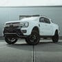 White Ford Ranger 2023+ Fitted with a LED Grille