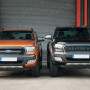 Ford Rangers showing difference with lift kit