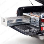 Aluminium pickup bed storage system with open drawer