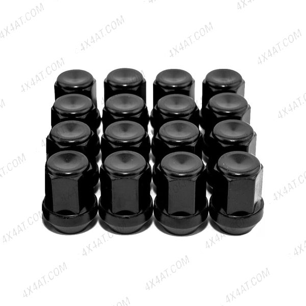 14MM X 1.5MM SHORT WHEEL NUTS BLACK SET OF 16
