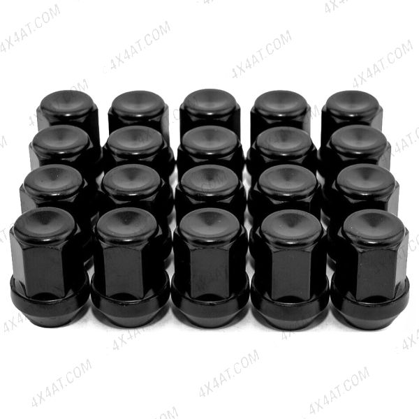 14mm x 1.5mm Predator Long Dome Wheel Nuts Black Set of 20