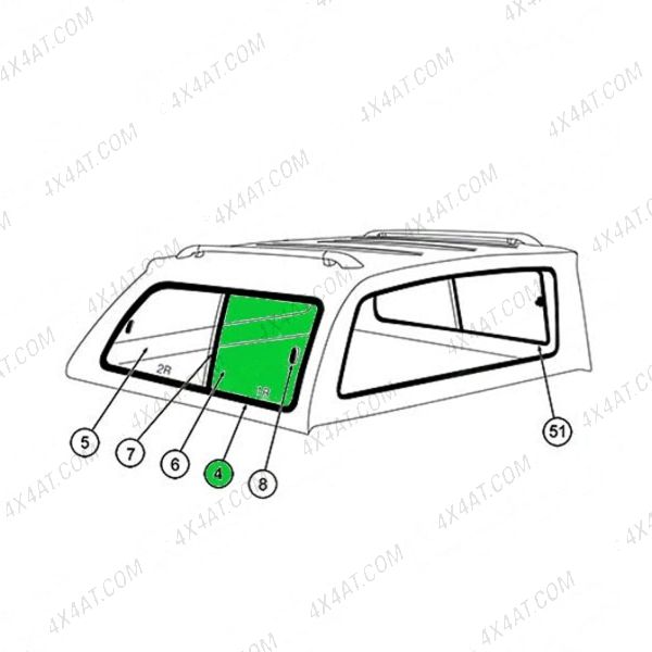 Alpha GTE O/S Sliding Window Set for Hilux/Nissan/D-Max