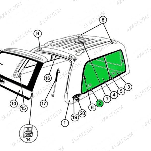Alpha GTE1 Canopy N/S Sliding Window Set for Ranger/L200
