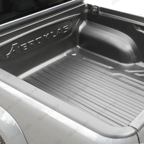 Close-up view of the VW Amarok 2010-2016 Aeroklas Over Rail Load Bed Liner