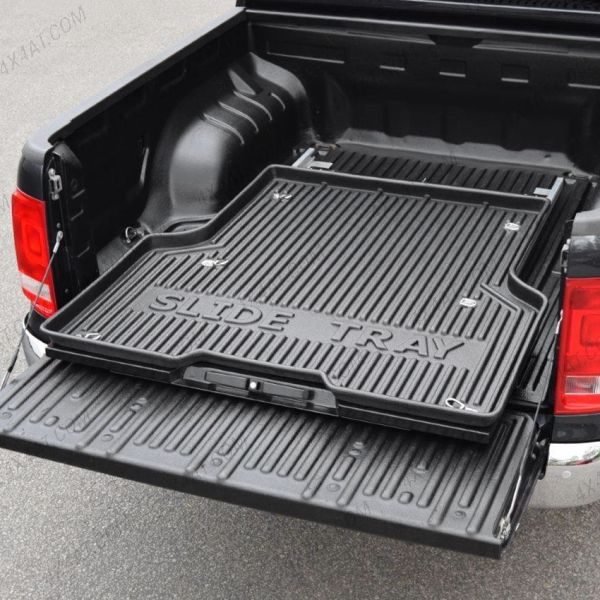 Close-up view of the VW Amarok 2010-2020 Full-Width Load Bed Slide - ABS Top