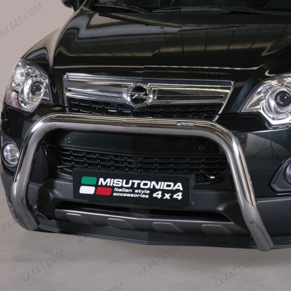 Close-up view of the Vauxhall Antara 2011-2015 Stainless Steel Bull Bar