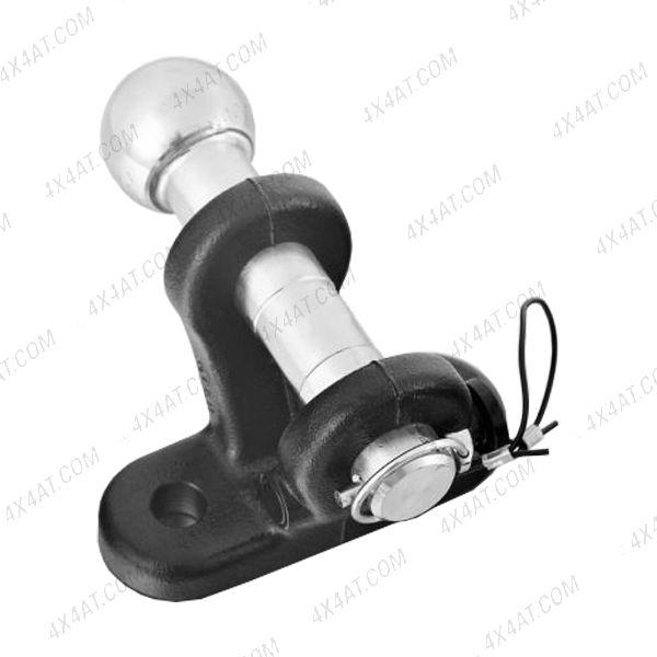Black Tow Ball And Pin Coupling 50mm with Removable Silver Pin