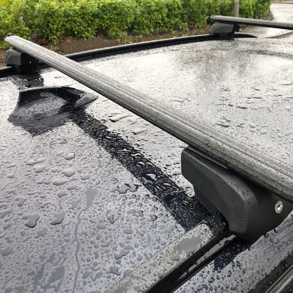 Black cross bars for roof rails for BMW 5 Series Touring Estate 