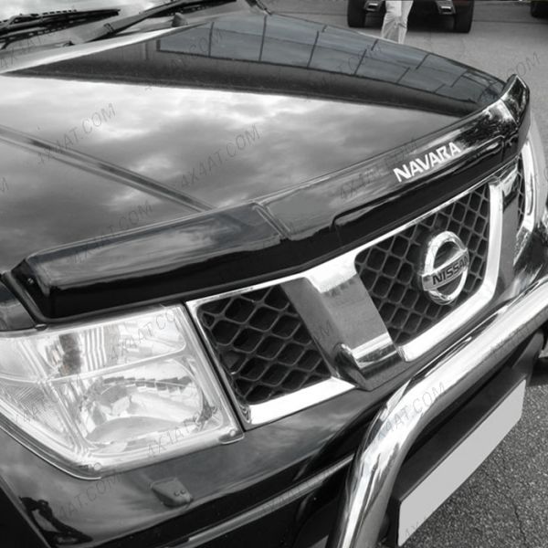 Nissan Navara D40 2005-2010 Bonnet Guard With Logo (Dark Smoke)