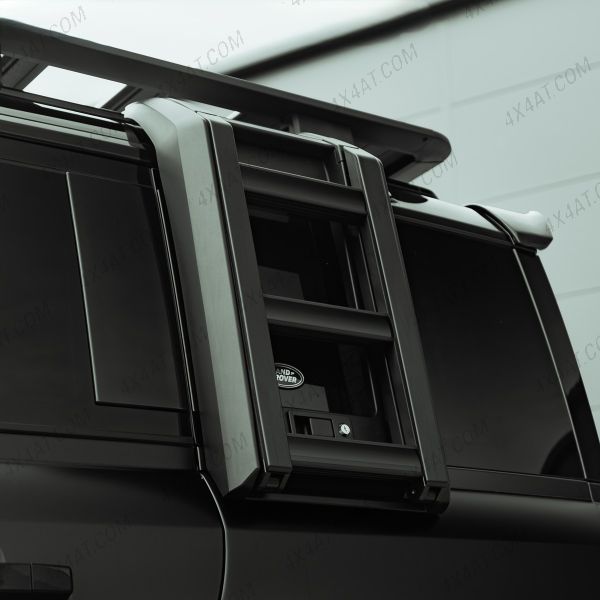 Land Rover Defender 2020- Deployable Side Ladder - Black Treads