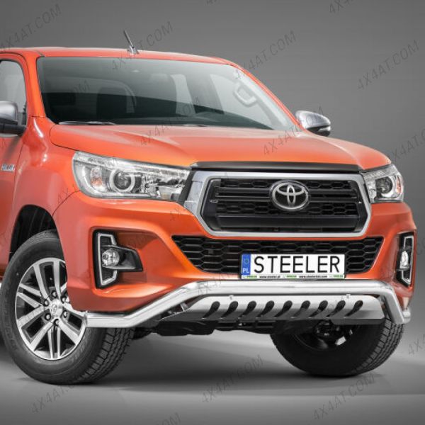 Toyota Hilux Invincible X 2018- Stainless Steel Spoiler Bar with Axle Plate