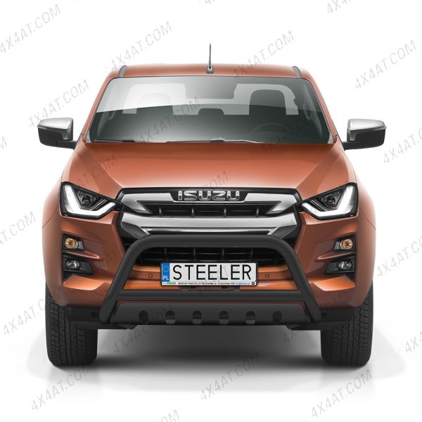 Isuzu D-Max 2021 A-Bar Nudge Bar With Axle Plate In Black