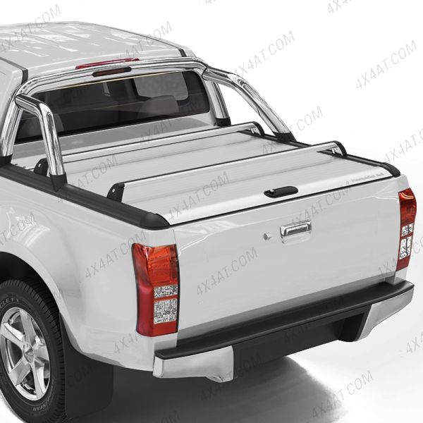 D-Max Mountain Top Roll - Silver Roller Shutter - With Roll Bar and X bars