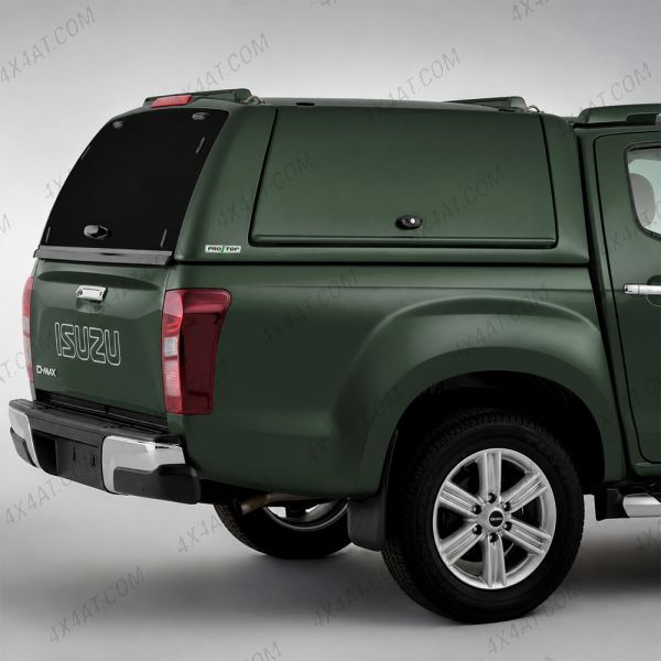 Ex-Demo Isuzu D-Max 2017-2020 ProTop Gullwing Canopy with Glass Rear Door in 533 Tundra Green