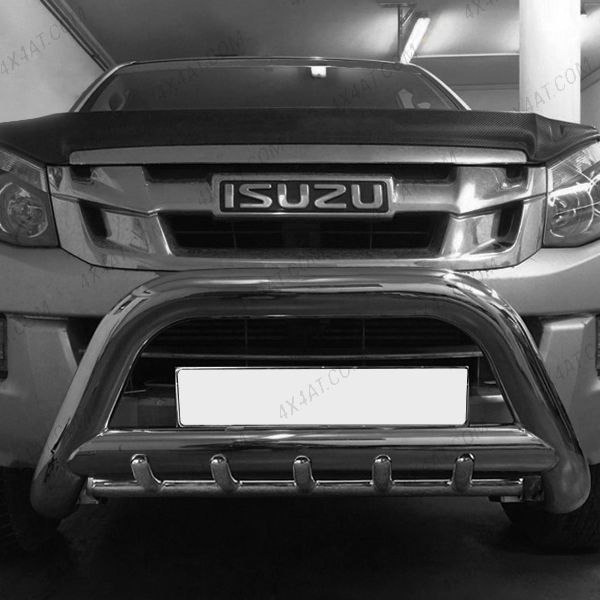 90mm stainless steel nudge bar with axel bars fitted to an Isuzu D-Max