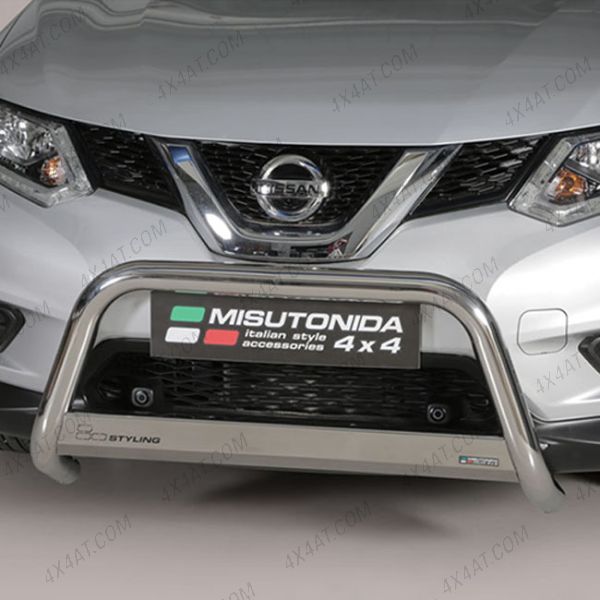 Closeup view of the Nissan X-Trail 2014-2021 63mm Stainless Steel A-Frame Bull Bar