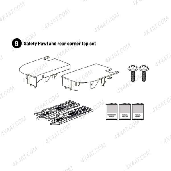 Rear plastic corner with safety pawl for Ford Ranger 2023-