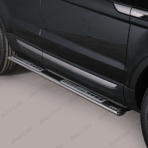 Close-up view of the Range Rover Evoque L538 2011-2018 Stainless Steel Side Bars