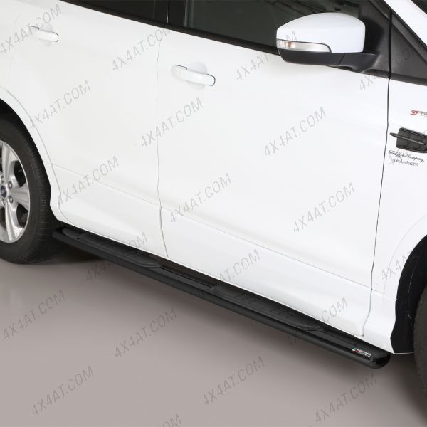 Ford Kuga 2016-2019 Black Side Bars with Black Rubber Treads