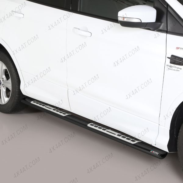 Ford Kuga 2016-2019 Black Side Bars with Alloy Rubber Treads
