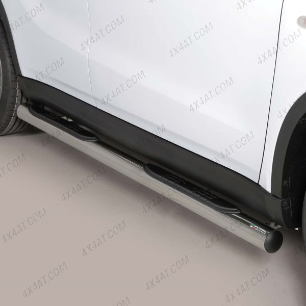 Suzuki Vitara 2015 to 2018 Oval Side Bars with Black Rubber Steps