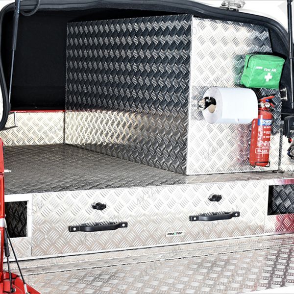 Toyota Hilux 2005-2016 Chequer Plate Drawer System with Twin Drawers