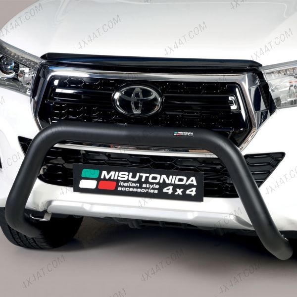Black 76mm A-Frame Front Bar For Toyota Hilux 2019 On