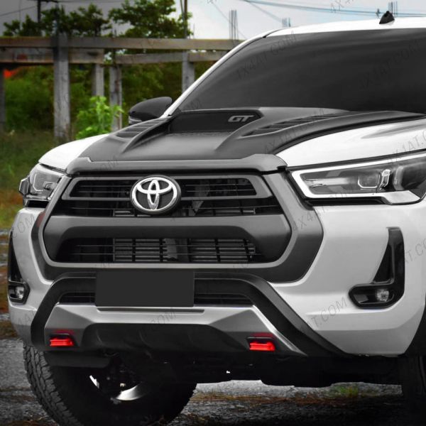 Toyota Hilux 2021- Large Matte Black Bonnet Scoop