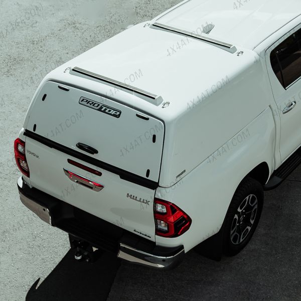Hilux 2016 Onwards ProTop Canopy Tradesman In 040 White With Solid Rear Door and Central Locking