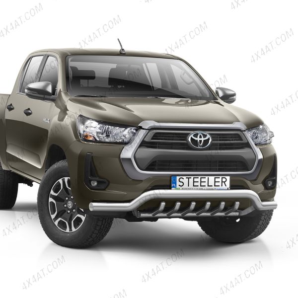 Toyota Hilux 2021- Spoiler bar with Axle bars in Stainless Steel