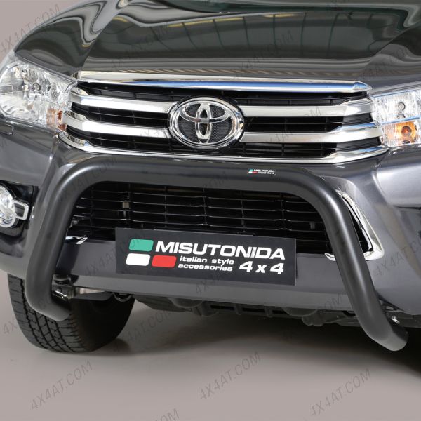 Toyota Hilux 2016-2020 76mm Black Powder Coated Bull Bar