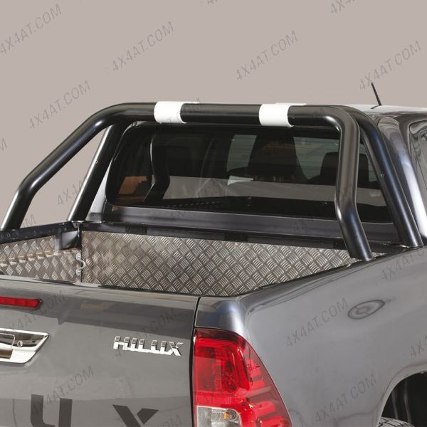 Toyota Hilux 2021 On Double Cab Single Hoop Sports Bar - Black