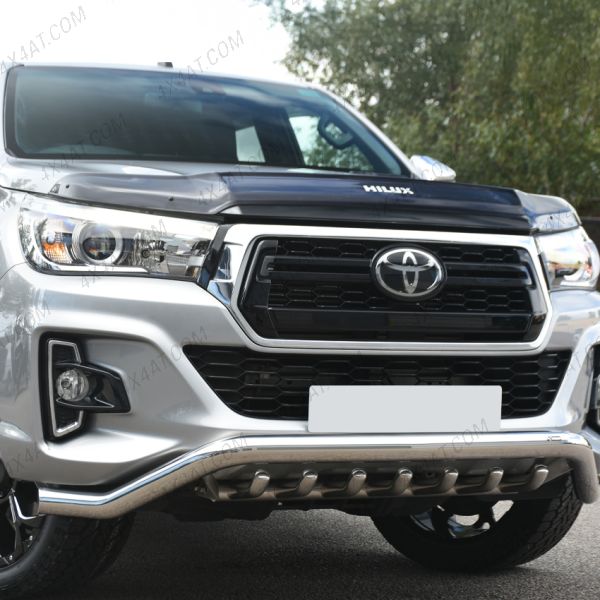 Toyota Hilux Invincible X 2018- Dark Smoke Bonnet Protector with Logo