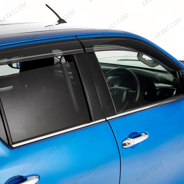 Toyota Hilux 2016-2020 Set of 4 Stick-On Tinted Wind Deflectors