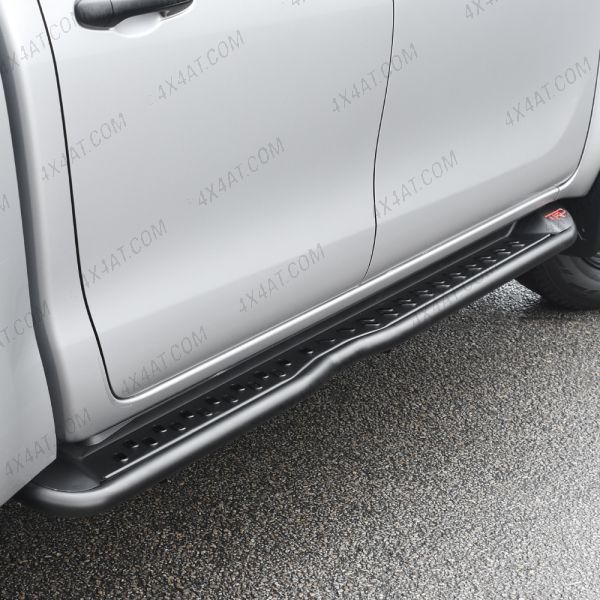 Toyota Hilux 2021 Onwards Black Side Steps and Rock Sliders