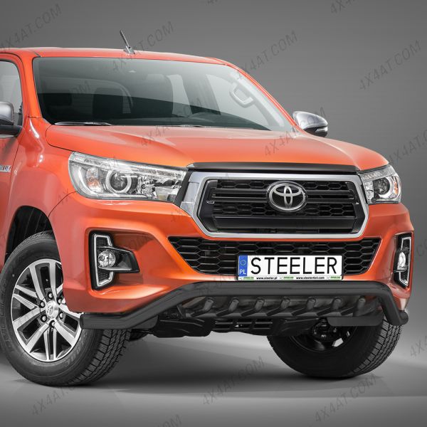 Toyota Hilux Invincible X Double Cab 2018 On Front Bar - Spoiler Bar With Axle Plate In Black