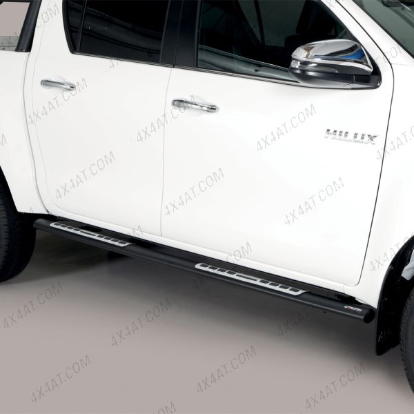 Black Side Bars for Toyota Hilux Invincible X 2018 On