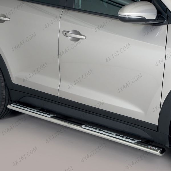 Oval Stainless Steel Side Bars with Step Moulds for Hyundai Tucson 2018-