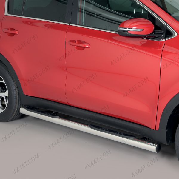 Stainless Steel Oval Side Bars with Steps for Kia Sportage 2016-2021