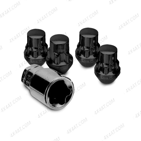 14mm X 1.5mm Long Black Transit Locking Wheel Nuts (Set Of 4)