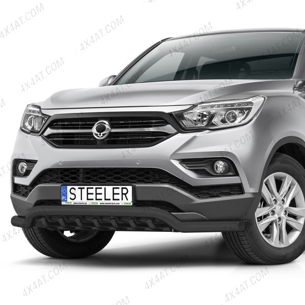 SsangYong Musso 2018- Spoiler Bar with Axle Bars - Black Powder Coated