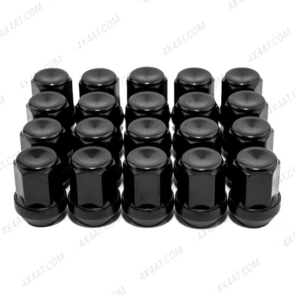 14mm x 1.5mm Predator Short Dome Wheel Nuts Black Set of 20