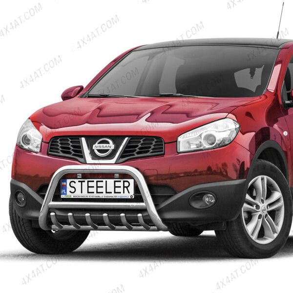Nissan Qashqai 2010-2013 Stainless Steel Front Bar with Axle Bars