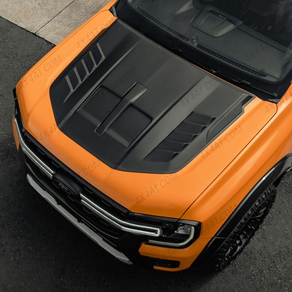 Ford Ranger 2023- Hood Scoop V2 Matt Black - Full Width