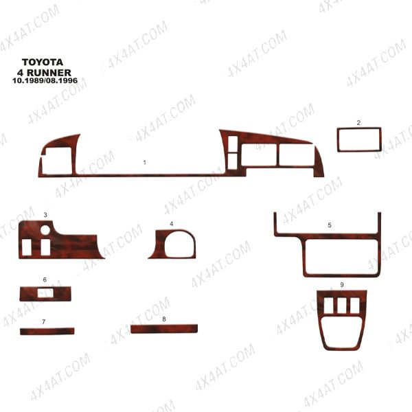 Toyota 4 Runner Mk1 Wood Trim Kit For Interior Dash Board