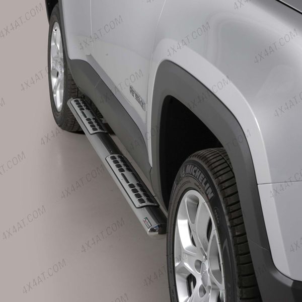 Stainless Steel Side Bars with Alloy Treads fitted on Jeep Renegade 2015- 